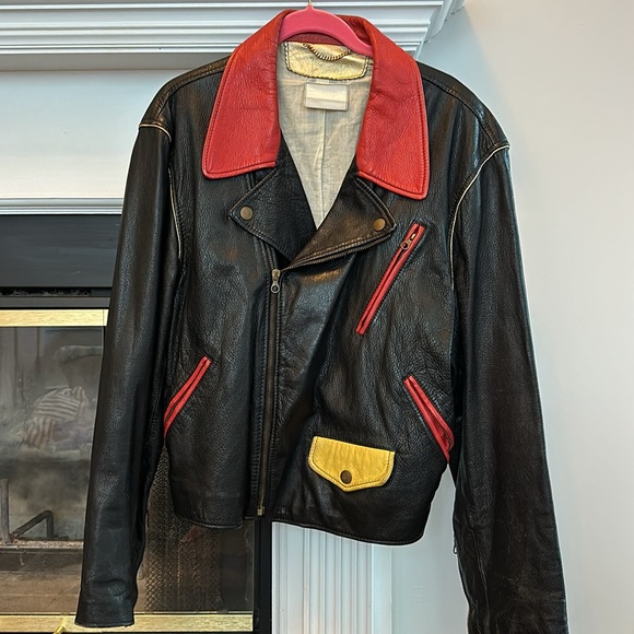 RARE RARE Leather Velvet Moschino Couture Leather Jacket - Picture 8 of 16